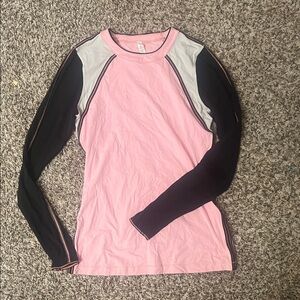 lululemon Pink and Black Long Sleeve Shirt